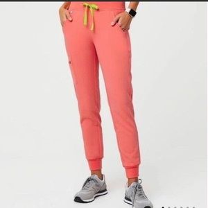 Figs Zamora Jogger Scrub Pants Hot Coral Limited Edition XL